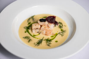 Poached Lobster with a dill burre blanc chef portfolio photo Dave Gevry Photography 2023